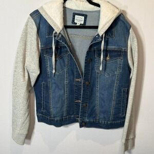 Kids 2XL denim jacket with hood